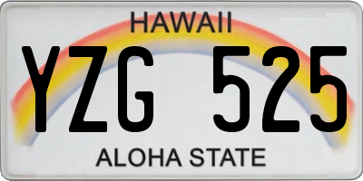 HI license plate YZG525