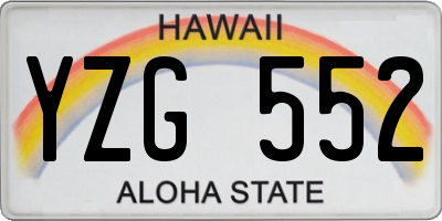HI license plate YZG552
