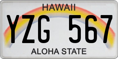 HI license plate YZG567