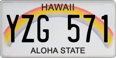 HI license plate YZG571
