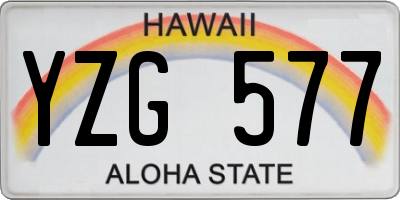 HI license plate YZG577