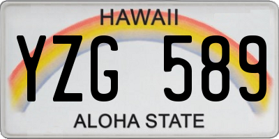HI license plate YZG589