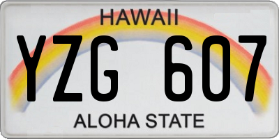HI license plate YZG607