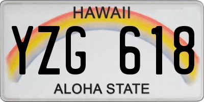 HI license plate YZG618