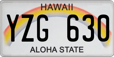HI license plate YZG630