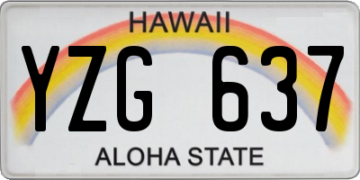 HI license plate YZG637