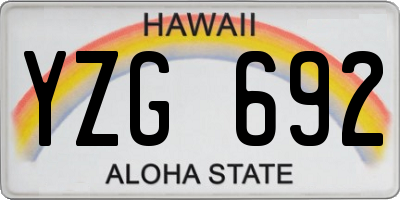 HI license plate YZG692