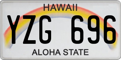 HI license plate YZG696