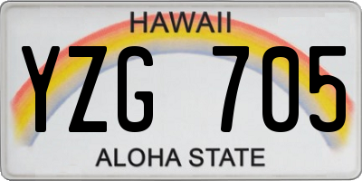 HI license plate YZG705