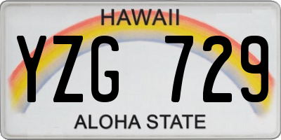 HI license plate YZG729