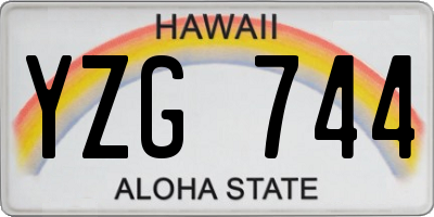 HI license plate YZG744