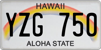 HI license plate YZG750