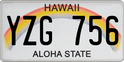 HI license plate YZG756