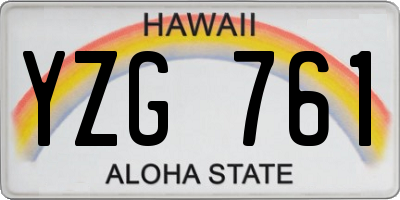 HI license plate YZG761