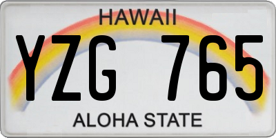 HI license plate YZG765