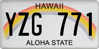 HI license plate YZG771