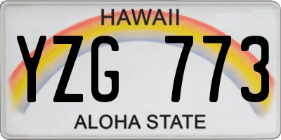HI license plate YZG773