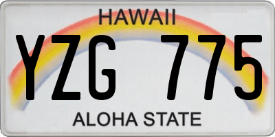 HI license plate YZG775