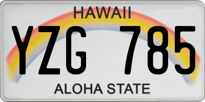 HI license plate YZG785