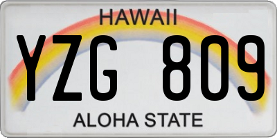 HI license plate YZG809