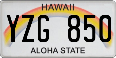 HI license plate YZG850