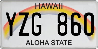 HI license plate YZG860