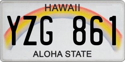 HI license plate YZG861