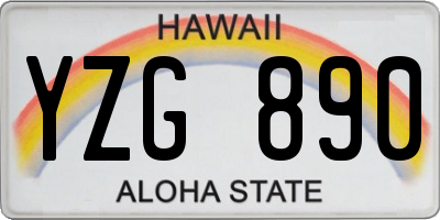 HI license plate YZG890