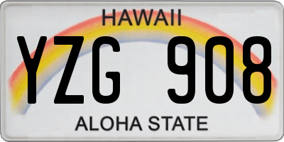 HI license plate YZG908