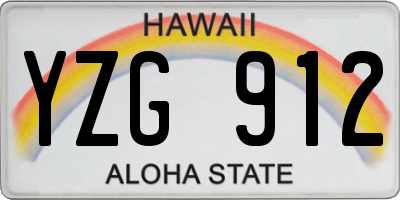 HI license plate YZG912