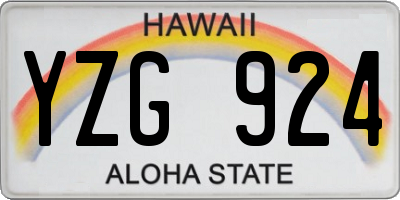 HI license plate YZG924