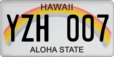 HI license plate YZH007