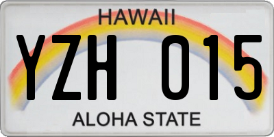 HI license plate YZH015