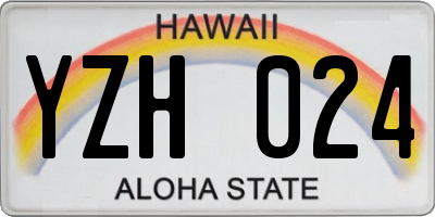 HI license plate YZH024