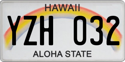 HI license plate YZH032