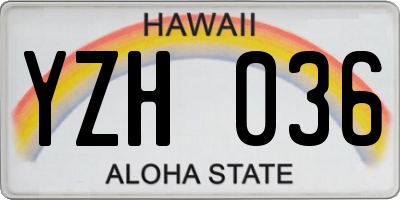 HI license plate YZH036