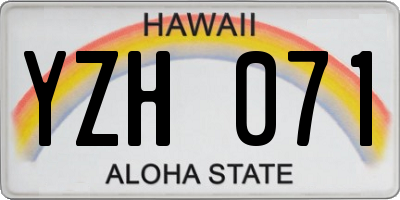 HI license plate YZH071
