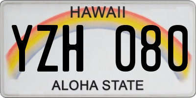 HI license plate YZH080