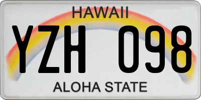 HI license plate YZH098