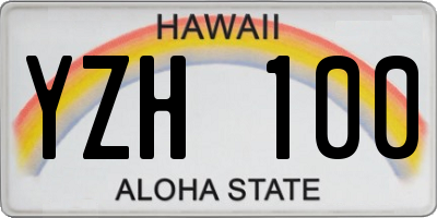 HI license plate YZH100