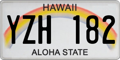 HI license plate YZH182