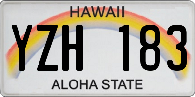 HI license plate YZH183