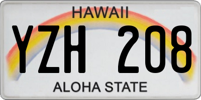 HI license plate YZH208