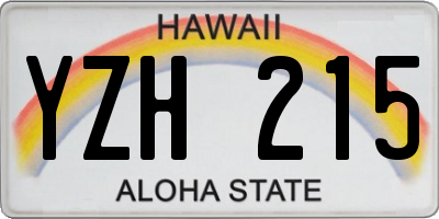 HI license plate YZH215
