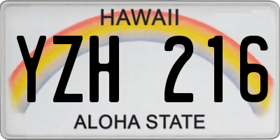 HI license plate YZH216