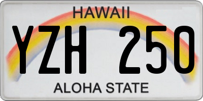 HI license plate YZH250