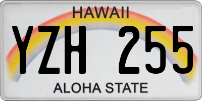 HI license plate YZH255