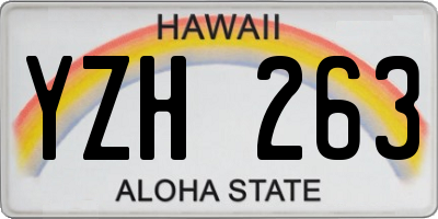 HI license plate YZH263