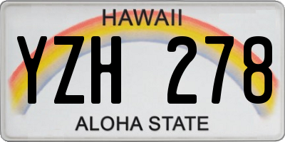 HI license plate YZH278