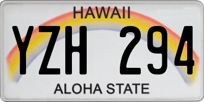 HI license plate YZH294